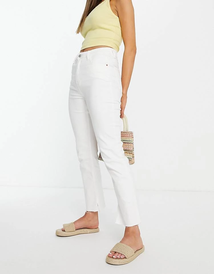 Urban Revivo Straight Leg Jeans In Off White For Women 6 Urban Revivo Straight Leg Jeans In Off White For Women - Image 4