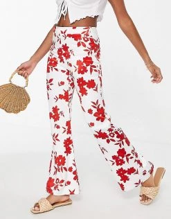 Urban Revivo Co-ord Flared Trousers In Red Floral Print For Women 10 Urban Revivo Co-ord Flared Trousers In Red Floral Print For Women -Urban Revivo Sales unnamed file 723