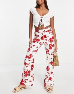 Urban Revivo Co-ord Flared Trousers In Red Floral Print For Women 11 Urban Revivo Co-ord Flared Trousers In Red Floral Print For Women -Urban Revivo Sales unnamed file 724