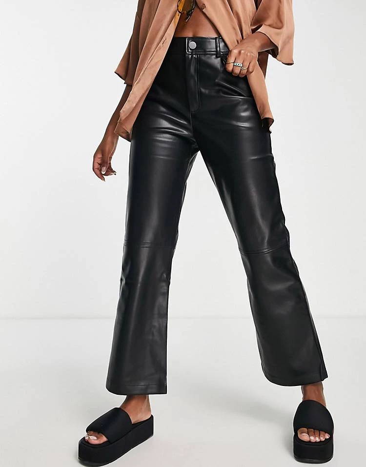 Urban Revivo Faux Leather Straight Leg Trousers In Black For Women 3 Urban Revivo Faux Leather Straight Leg Trousers In Black For Women