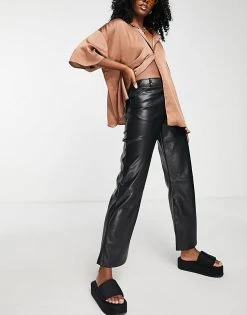 Urban Revivo Faux Leather Straight Leg Trousers In Black For Women 10 Urban Revivo Faux Leather Straight Leg Trousers In Black For Women -Urban Revivo Sales unnamed file 743