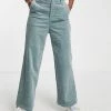Urban Revivo Cord Wide Leg Trousers In Blue For Women -Urban Revivo Sales unnamed file 745