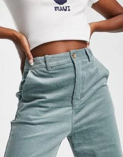 Urban Revivo Cord Wide Leg Trousers In Blue For Women -Urban Revivo Sales unnamed file 747