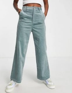 Urban Revivo Cord Wide Leg Trousers In Blue For Women -Urban Revivo Sales unnamed file 749