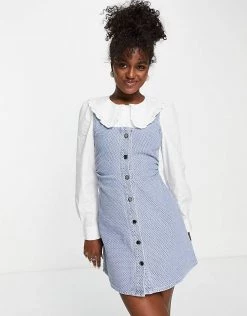 Urban Revivo Cami Denim Mini Dress In Blue For Women