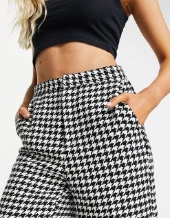 Urban Revivo Wide Leg Trousers In Houndstooth For Women Grey Checkered -Urban Revivo Sales unnamed file 762