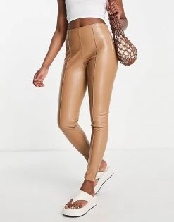 Urban Revivo Faux Leather Skinny Trousers In Camel For Women -Urban Revivo Sales unnamed file 783