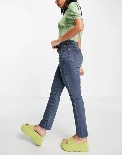 Urban Revivo Straight Leg Jeans In Blue For Women
