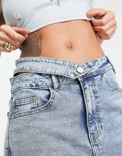 Urban Revivo Cut Out Waist Straight Leg Jeans In Blue For Women -Urban Revivo Sales unnamed file 826