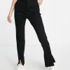 Urban Revivo Split Front Trousers In Black For Women -Urban Revivo Sales unnamed file 839
