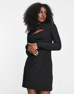 Urban Revivo Mini Dress With Front Split In Black For Women 11 Urban Revivo Mini Dress With Front Split In Black For Women -Urban Revivo Sales unnamed file 84