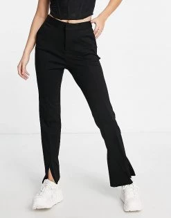 Urban Revivo Split Front Trousers In Black For Women -Urban Revivo Sales unnamed file 843