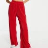 Urban Revivo Wide Leg Trousers In Red For Women 2 Urban Revivo Wide Leg Trousers In Red For Women -Urban Revivo Sales unnamed file 849