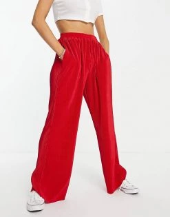 Urban Revivo Wide Leg Trousers In Red For Women -Urban Revivo Sales unnamed file 852