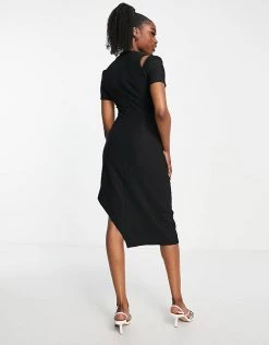 Urban Revivo Asymmetric Cut Out Shoulder Midi Dress In Black For Women -Urban Revivo Sales unnamed file 87