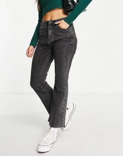 Urban Revivo Flared Jeans With Raw Edge In Black For Women -Urban Revivo Sales unnamed file 873