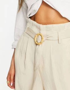 Urban Revivo High Waisted Linen Trousers With Belt In Beige For Women -Urban Revivo Sales unnamed file 876