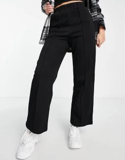 Urban Revivo Wide Leg Trouser In Black For Women