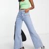 Urban Revivo Pocket Front Wide Leg Jeans In Blue For Women -Urban Revivo Sales unnamed file 899