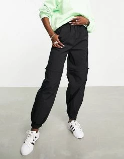 Urban Revivo Sporty Drawstring Trousers In Black For Women
